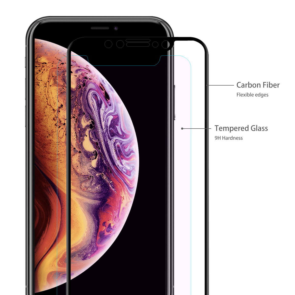 Enkay-3D-Curved-Edge-Anti-Blue-Light-Ray-Carbon-Fiber-Tempered-Glass-Screen-Protector-For-iPhone-XS--1356550-2
